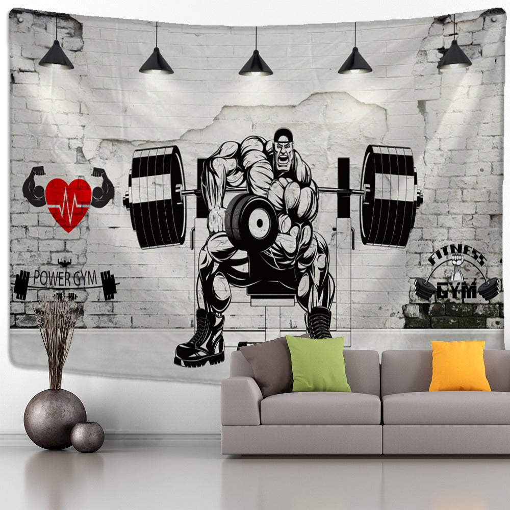 Fitness Muscle Man Tapestry Wall Hanging Tapis ClothFitness Muscle Man Tapestry Wall Hanging Tapis Cloth - Image 9