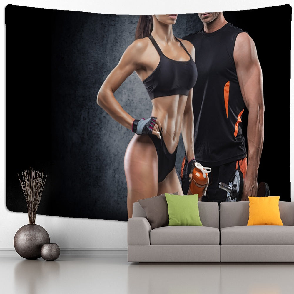 Fitness Muscle Man Tapestry Wall Hanging Tapis ClothFitness Muscle Man Tapestry Wall Hanging Tapis Cloth - Image 8