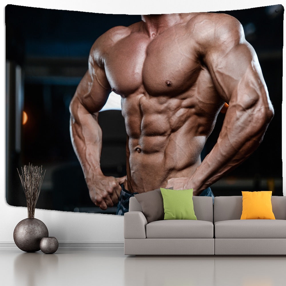 Fitness Muscle Man Tapestry Wall Hanging Tapis ClothFitness Muscle Man Tapestry Wall Hanging Tapis Cloth - Image 7