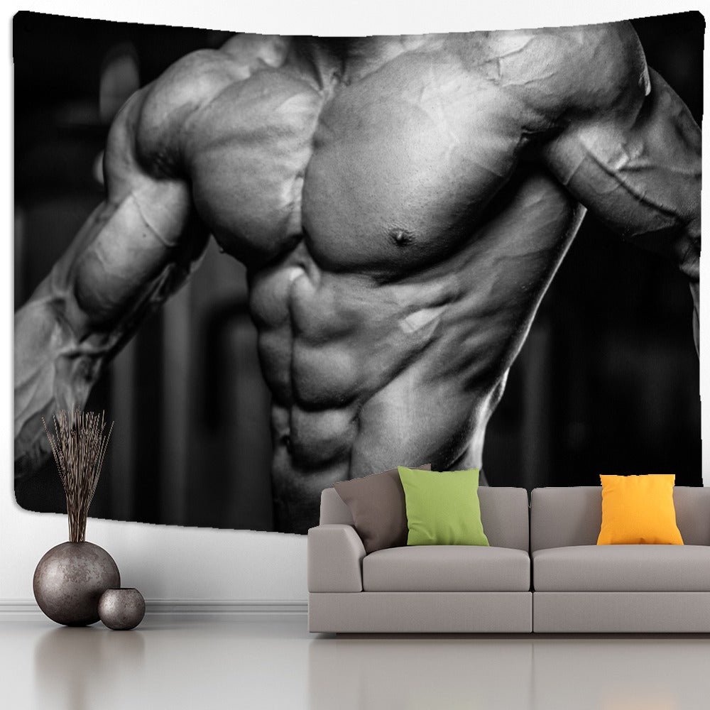 Fitness Muscle Man Tapestry Wall Hanging Tapis ClothFitness Muscle Man Tapestry Wall Hanging Tapis Cloth - Image 6