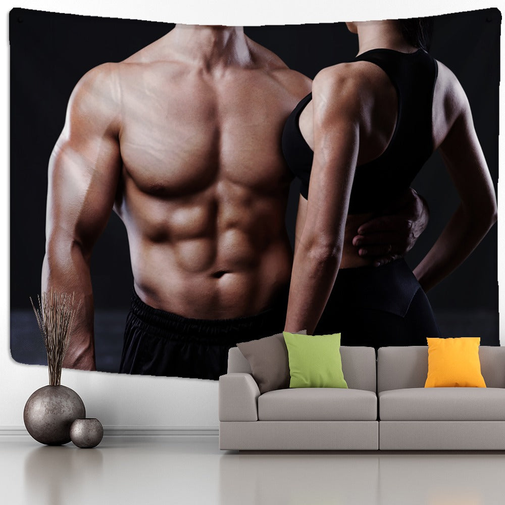 Fitness Muscle Man Tapestry Wall Hanging Tapis ClothFitness Muscle Man Tapestry Wall Hanging Tapis Cloth - Image 5