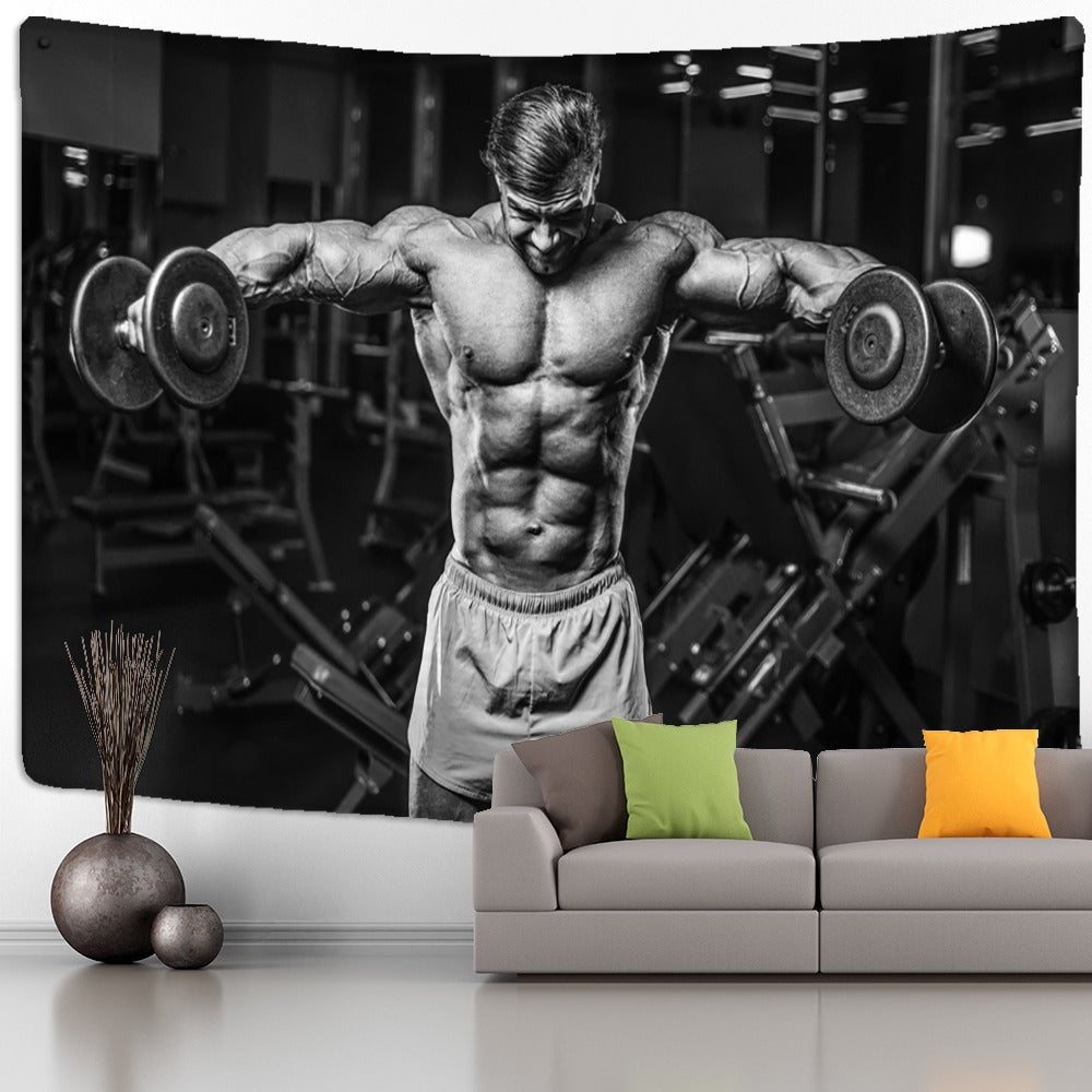 Fitness Muscle Man Tapestry Wall Hanging Tapis ClothFitness Muscle Man Tapestry Wall Hanging Tapis Cloth - Image 3
