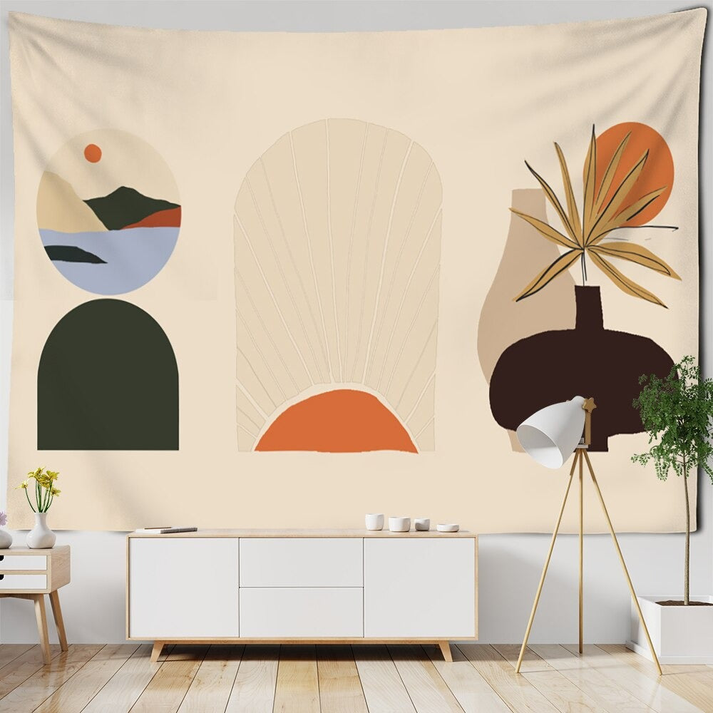 Retro Illustration Tapestry Wall Hanging Tapis Cloth