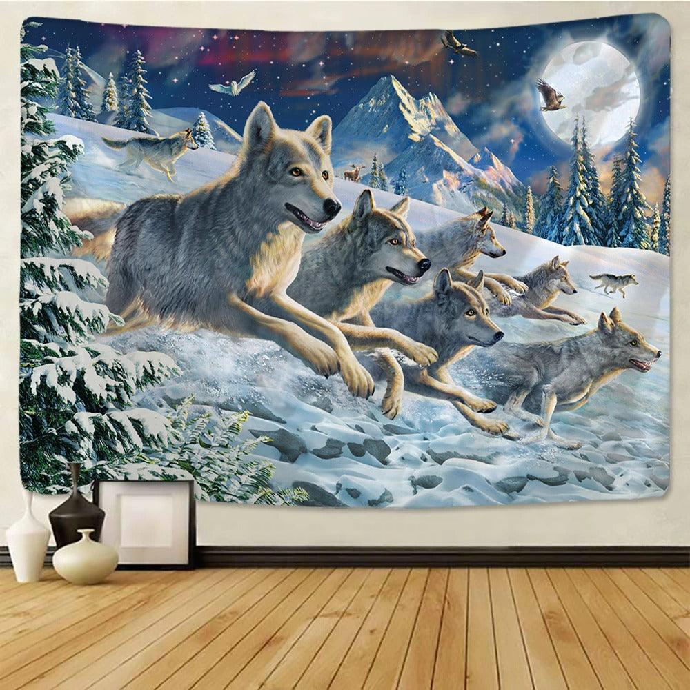 Wild Animal Tapestry Wall Hanging Tapis Cloth