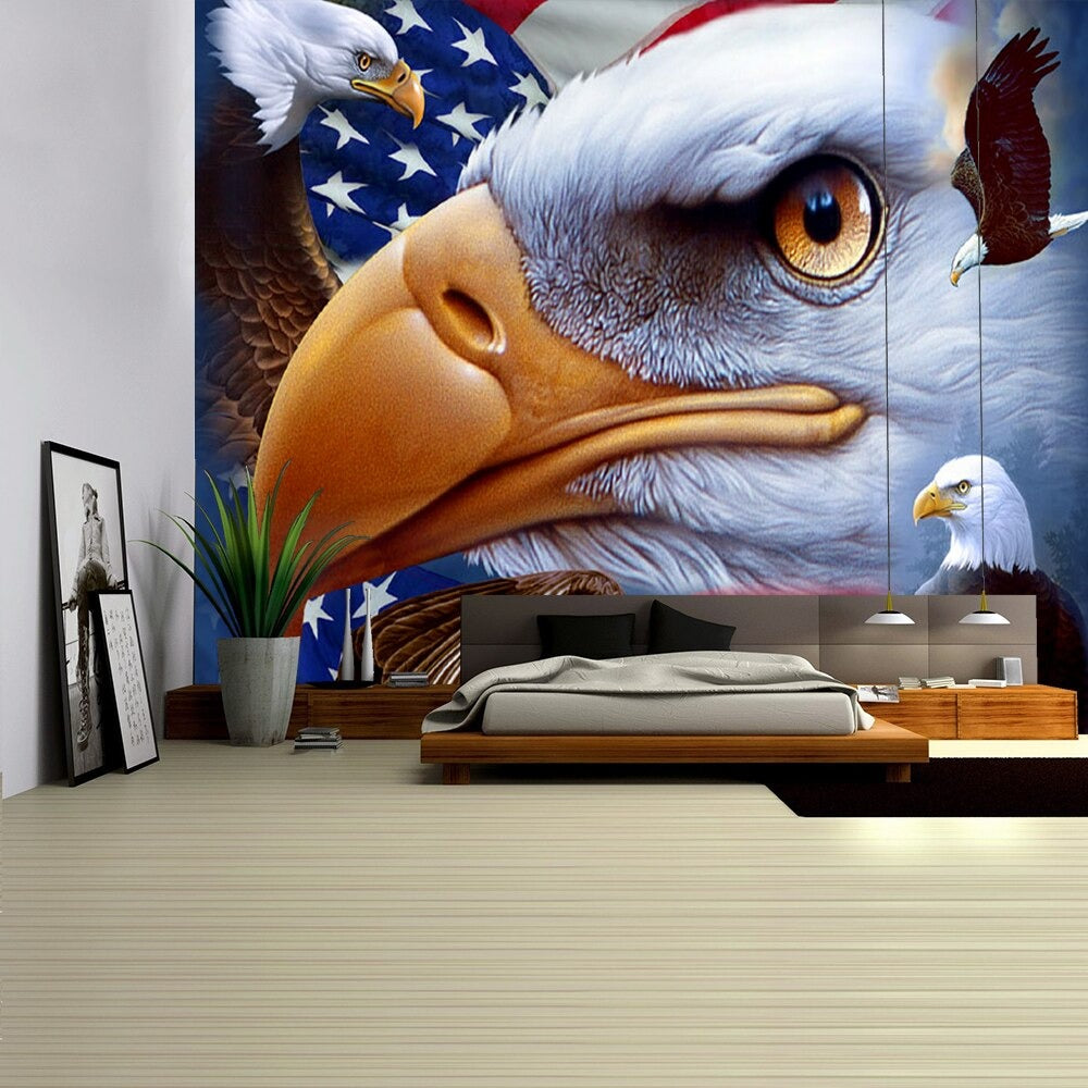 Bald Eagle Tapestry Wall Hanging Tapis Cloth