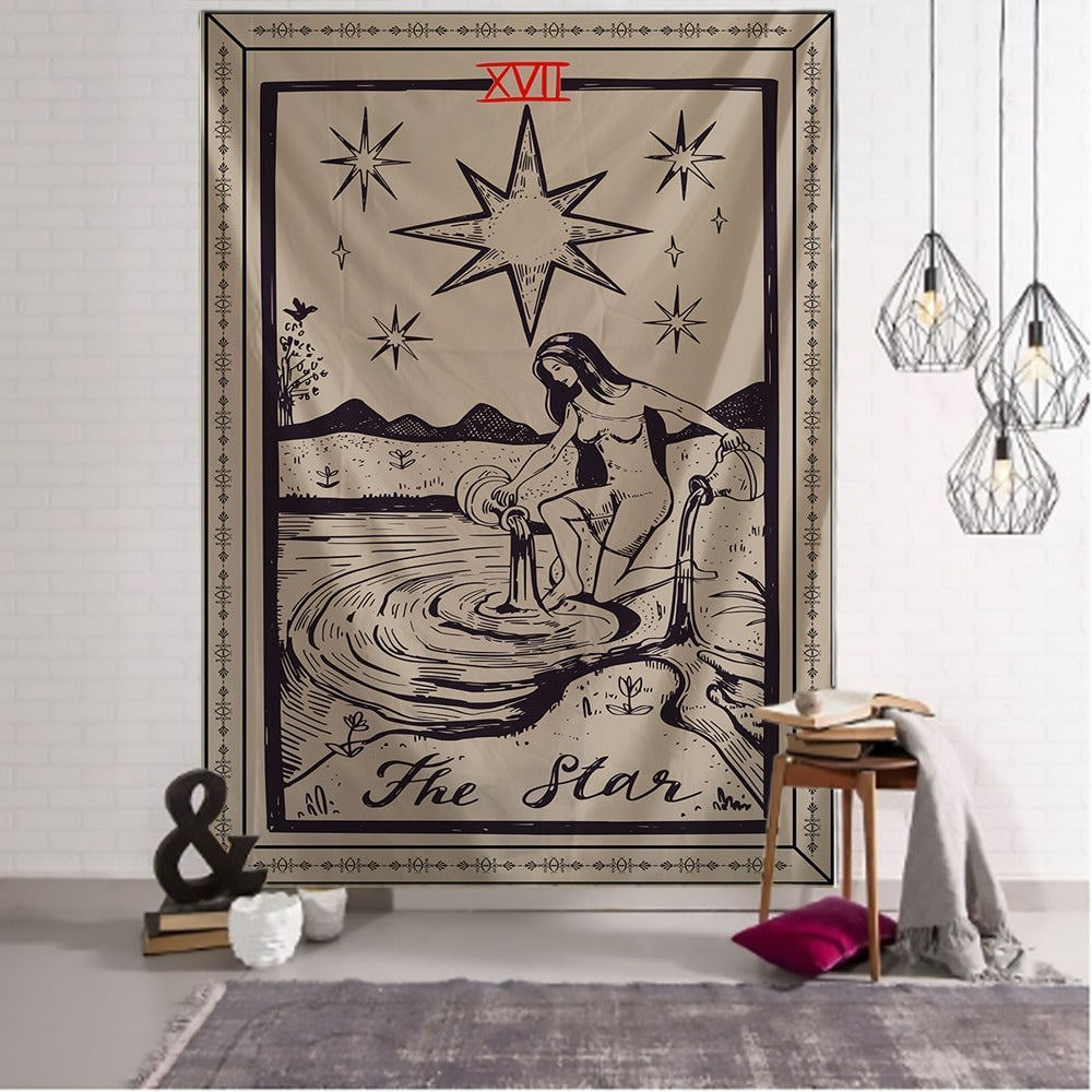 Myth Illustration Style Tapestry Wall Hanging Tapis Cloth