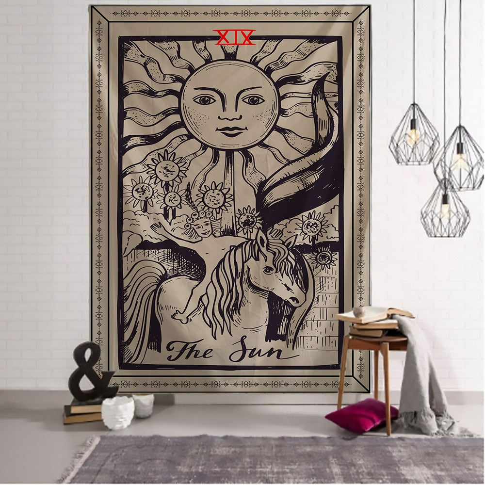 Myth Illustration Style Tapestry Wall Hanging Tapis Cloth