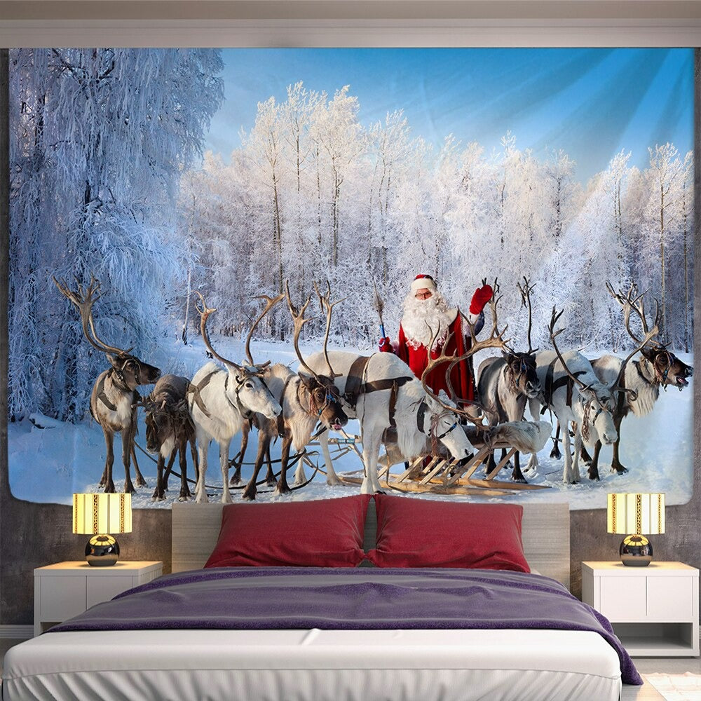Santa Claus Tapestry Wall Hanging Tapis Cloth