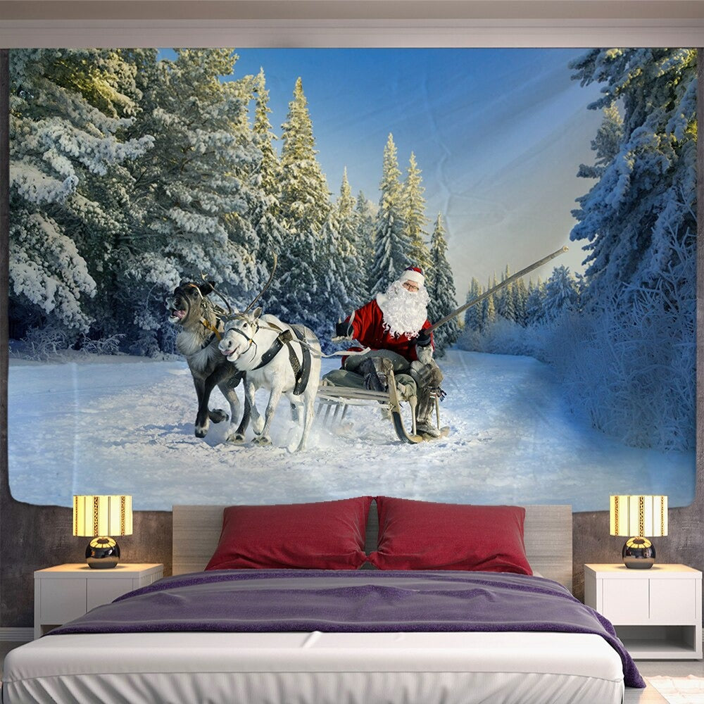 Xmas Art Tapestry Wall Hanging Tapis Cloth