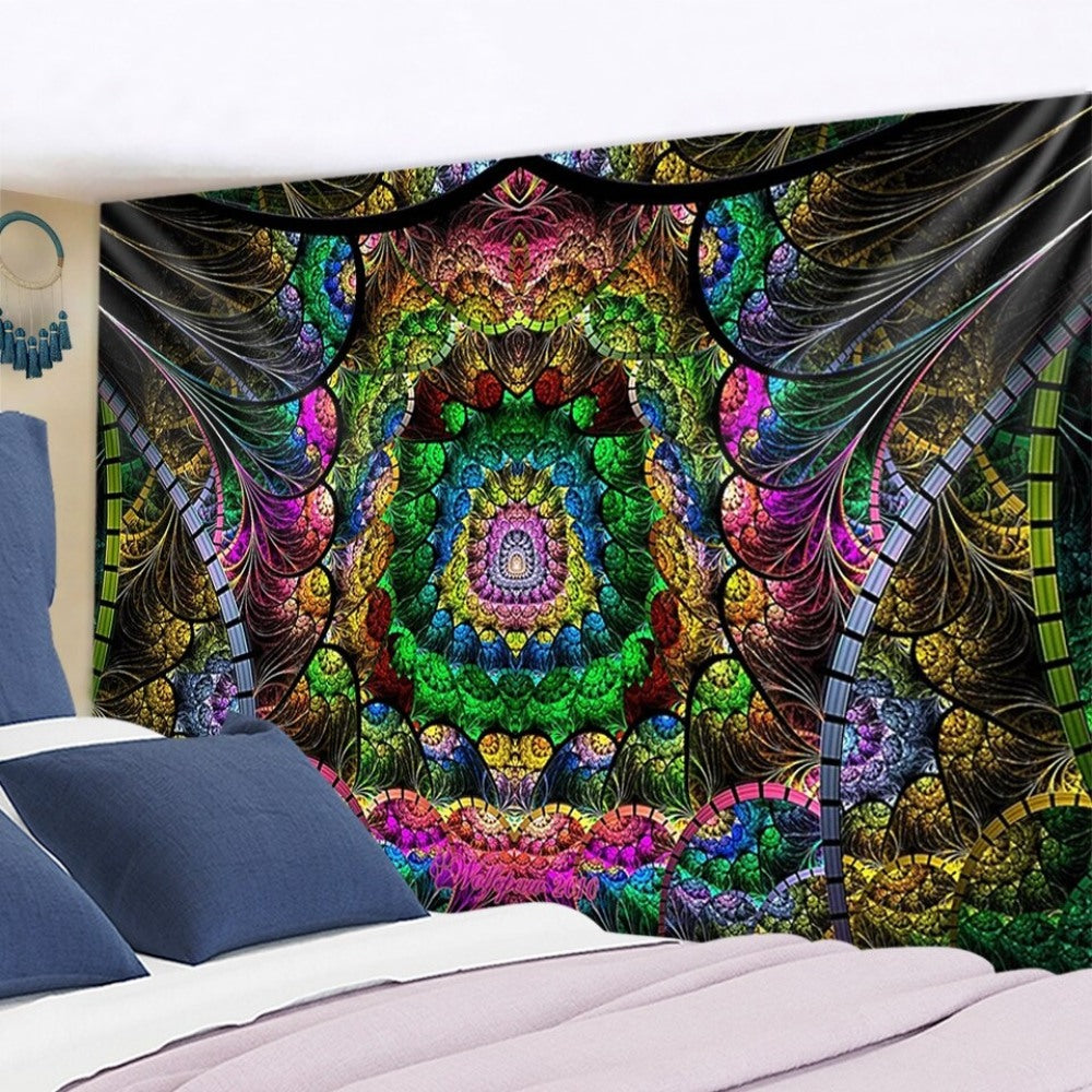 Mandala Psychedelic Flower Tapestry Wall Hanging Tapis Cloth
