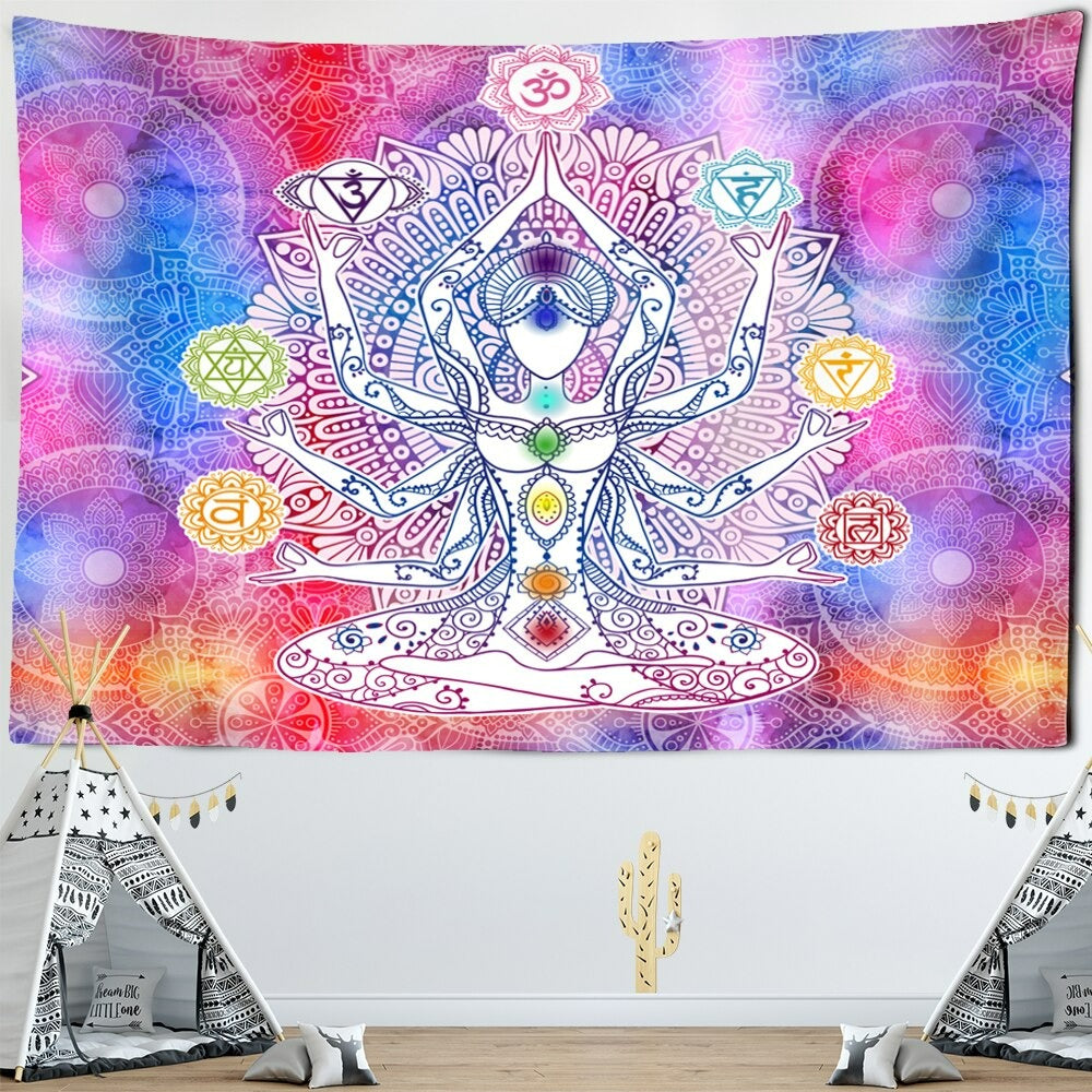 Meditation Theme Tapestry Wall Hanging Tapis Cloth