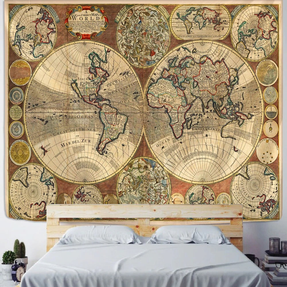 Map Home Decor Tapestry Wall Hanging Tapis Cloth