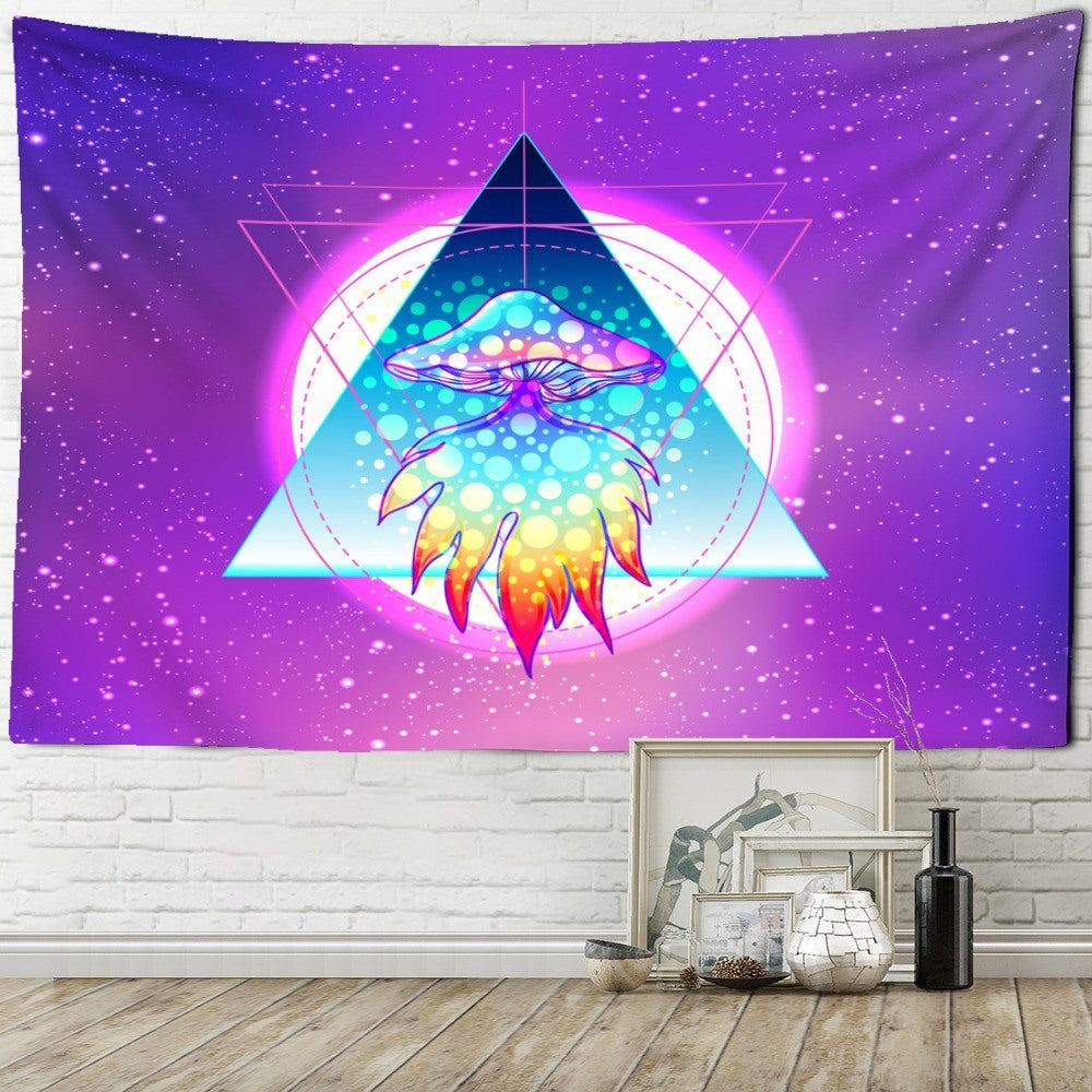 Psychedelic Mushroom Mandala Tapestry Wall Hanging Tapis Cloth