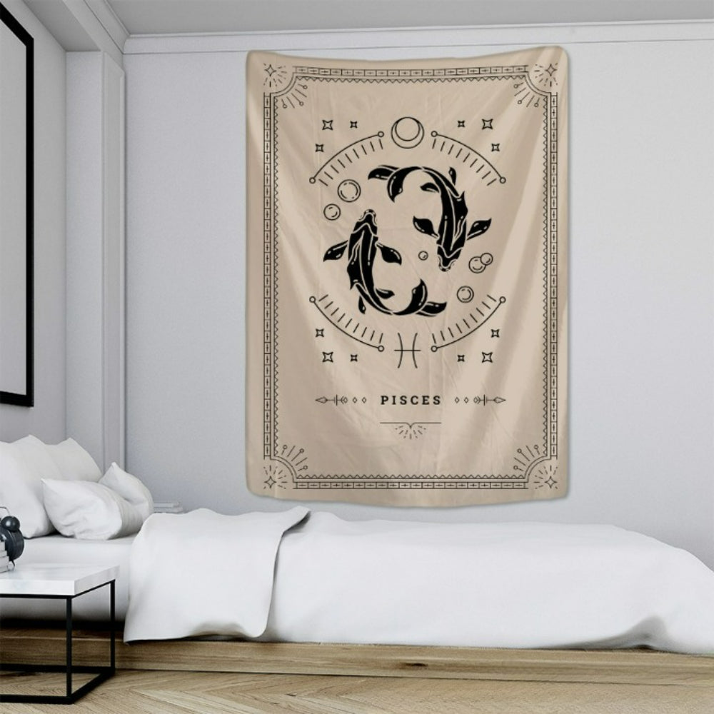Zodiac Signs Printed Tapestry Wall Cloth Tapis Cloth