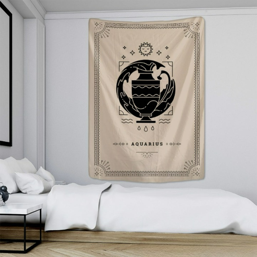 Zodiac Signs Printed Tapestry Wall Cloth Tapis Cloth