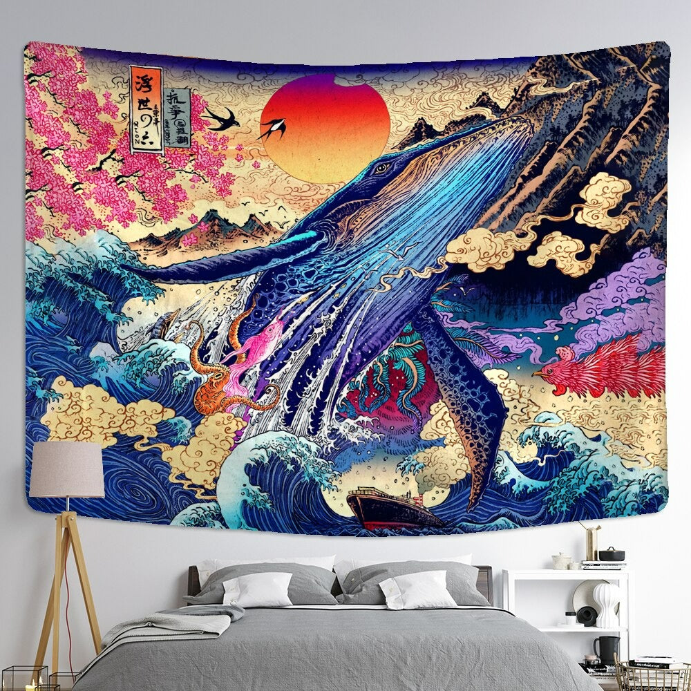 Japanese Fantasy Tapestry Wall Hanging Tapis Cloth – Original