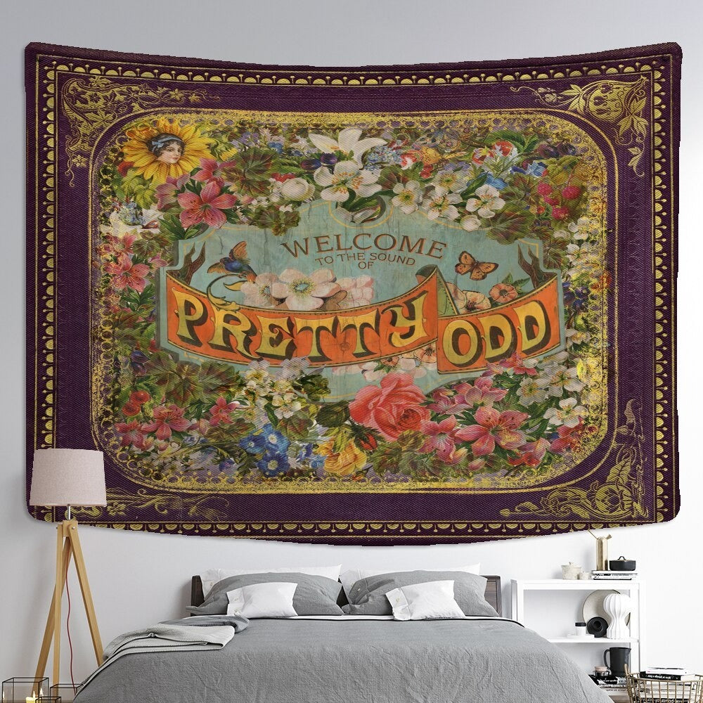 Retro Illustration Tapestry Wall Hanging Tapis Cloth