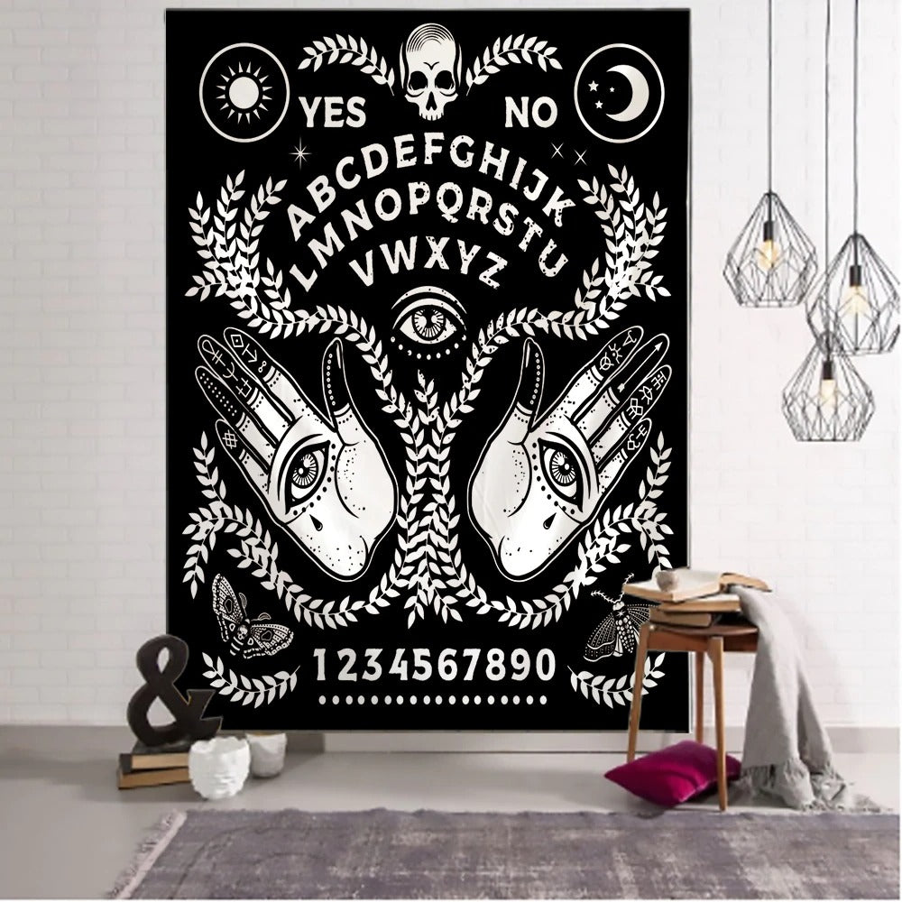 Tarot Black Cat Tapestry Wall Hanging Tapis Cloth
