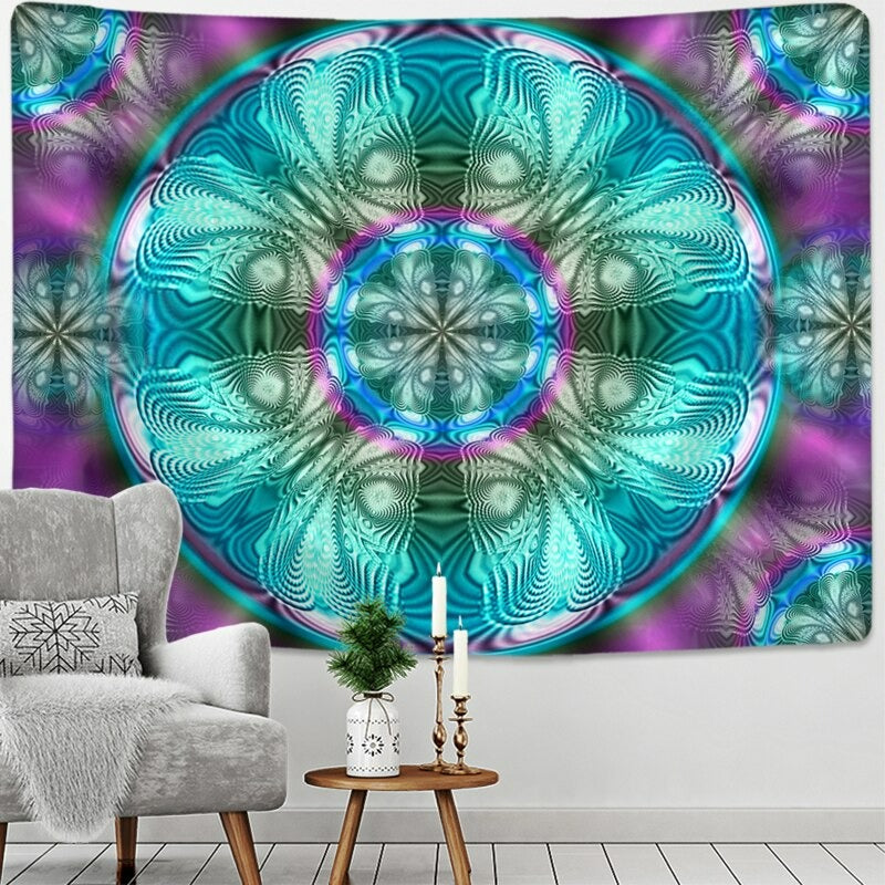 Colorful Wheel Pattern Tapestry Wall Hanging Tapis Cloth
