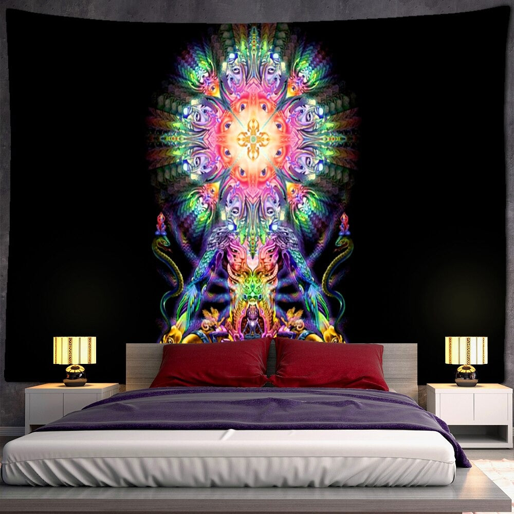 Psychedelic Human Face Tapestry Wall Hanging