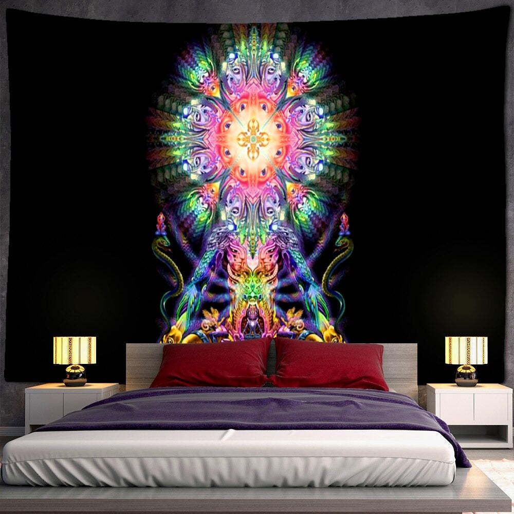 Psychedelic Human Face Tapestry Wall Hanging