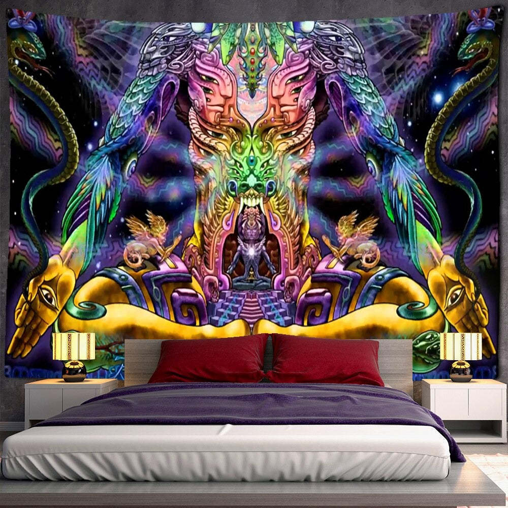Psychedelic Human Face Tapestry Wall Hanging