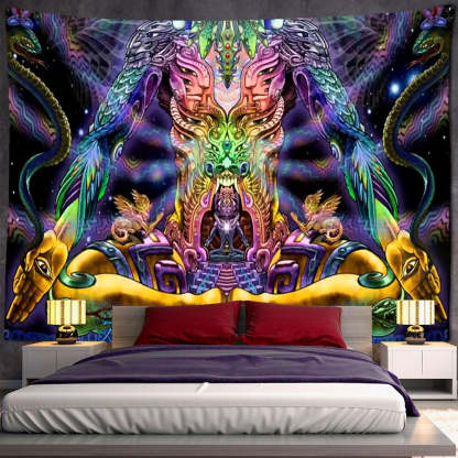 Psychedelic Human Face Tapestry Wall Hanging