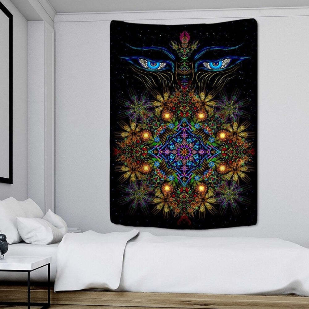 Psychedelic Human Face Tapestry Wall Hanging