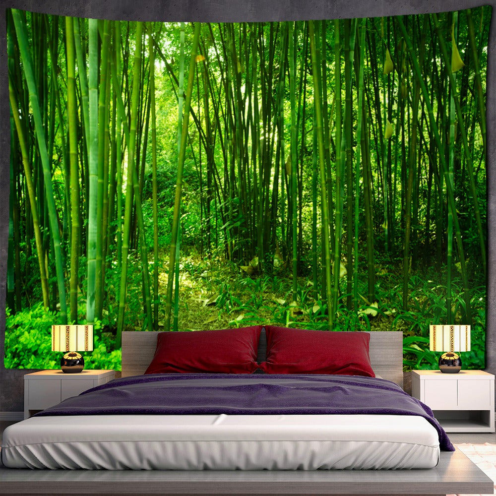 Bamboo Forest Tapestry Wall Hanging Tapis Cloth