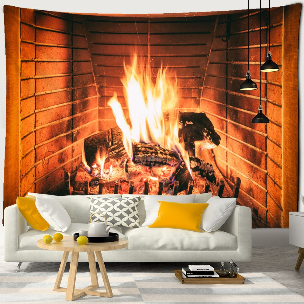 Neon Fireplace Tapestry Wall Hanging Tapis Cloth – Original Tapestries