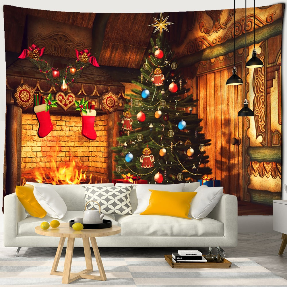 Neon Fireplace Tapestry Wall Hanging Tapis Cloth