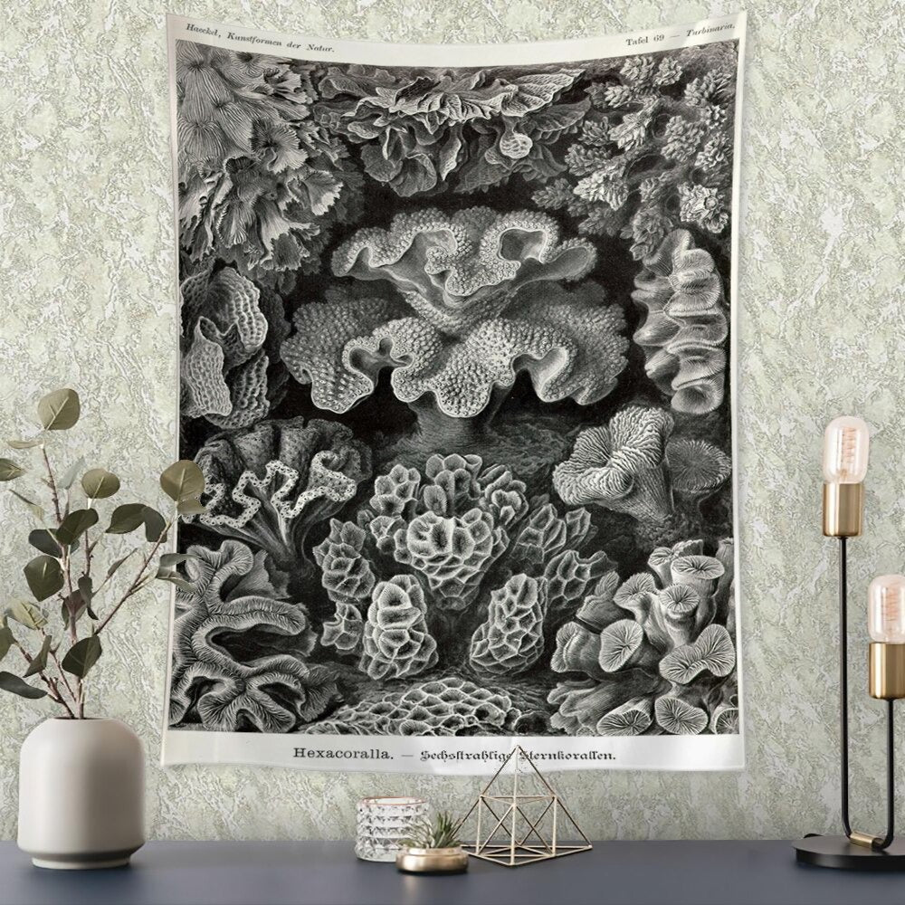 Retro Deep Sea Life Tapestry Wall Hanging Tapis Cloth