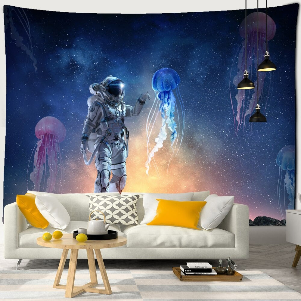 Cartoon Character Starry Sky Tapestry Wall Hanging
