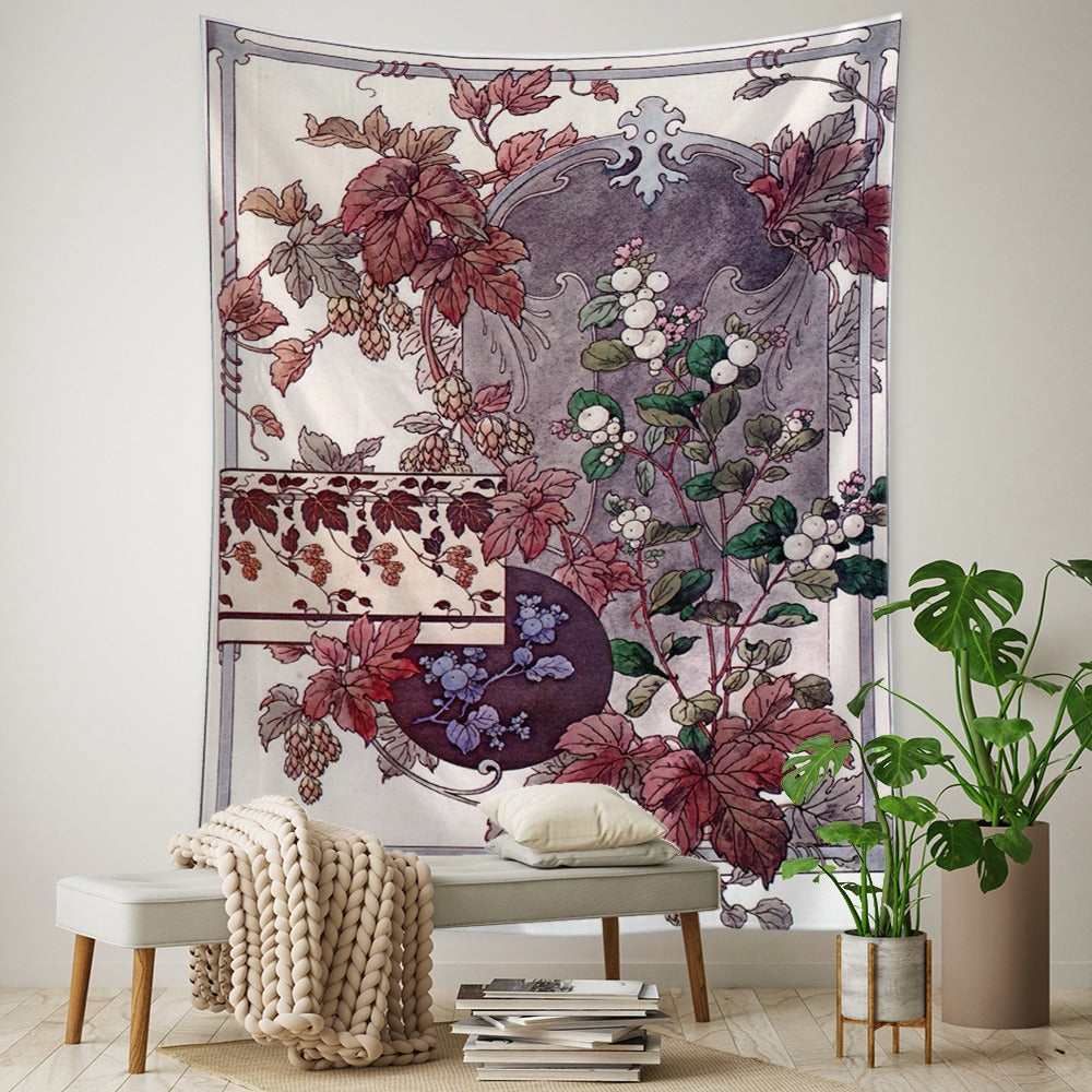 Vintage Floral Mural Tapestry Wall Hanging Tapis Cloth