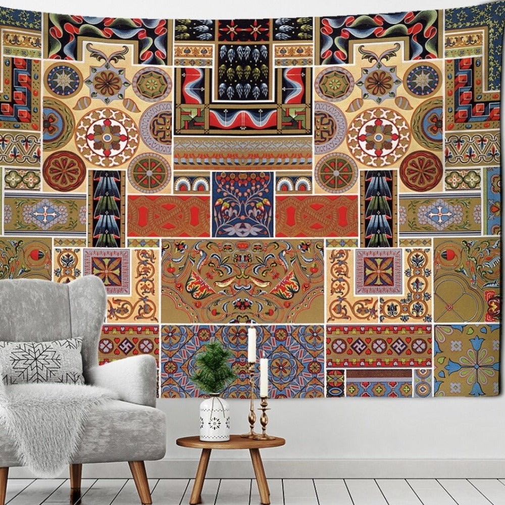 European Retro Pattern Tapestry Wall Hanging Tapis Cloth