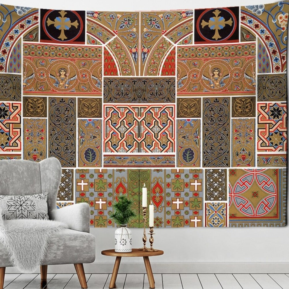 European Retro Pattern Tapestry Wall Hanging Tapis Cloth