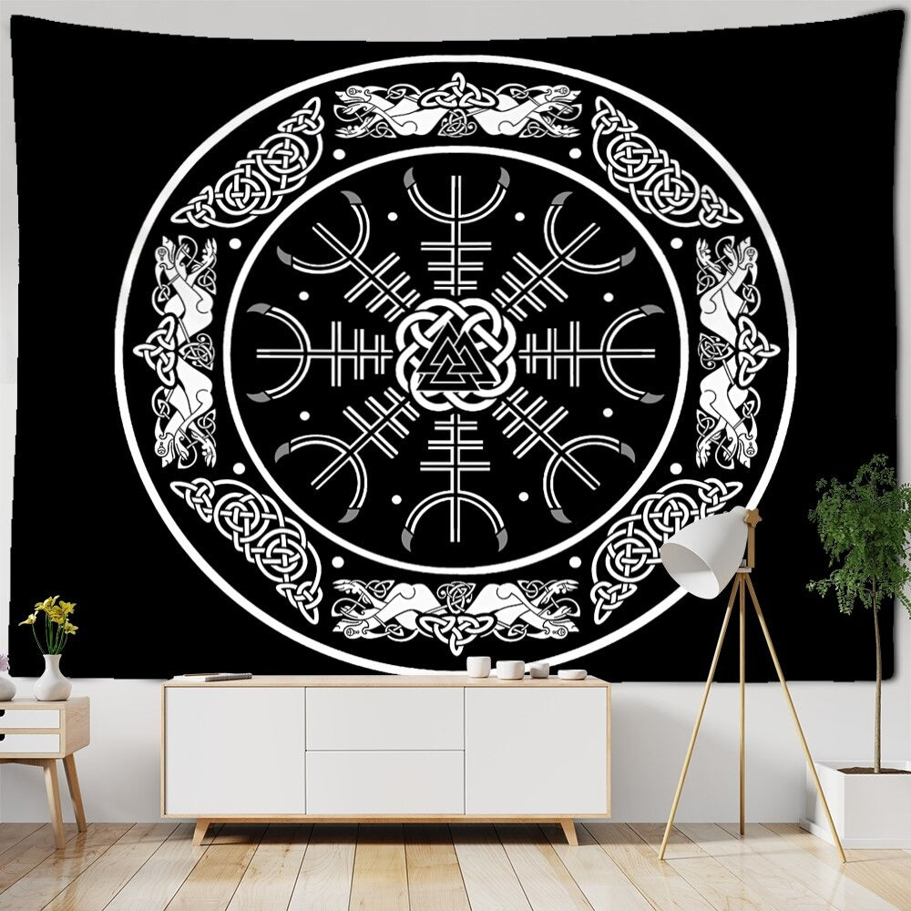 Psychedelic Viking Tapestry Wall Hanging Tapis Cloth