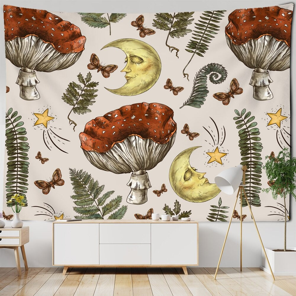 Vintage Magic Mushroom Tapestry Wall Hanging Tapis Cloth
