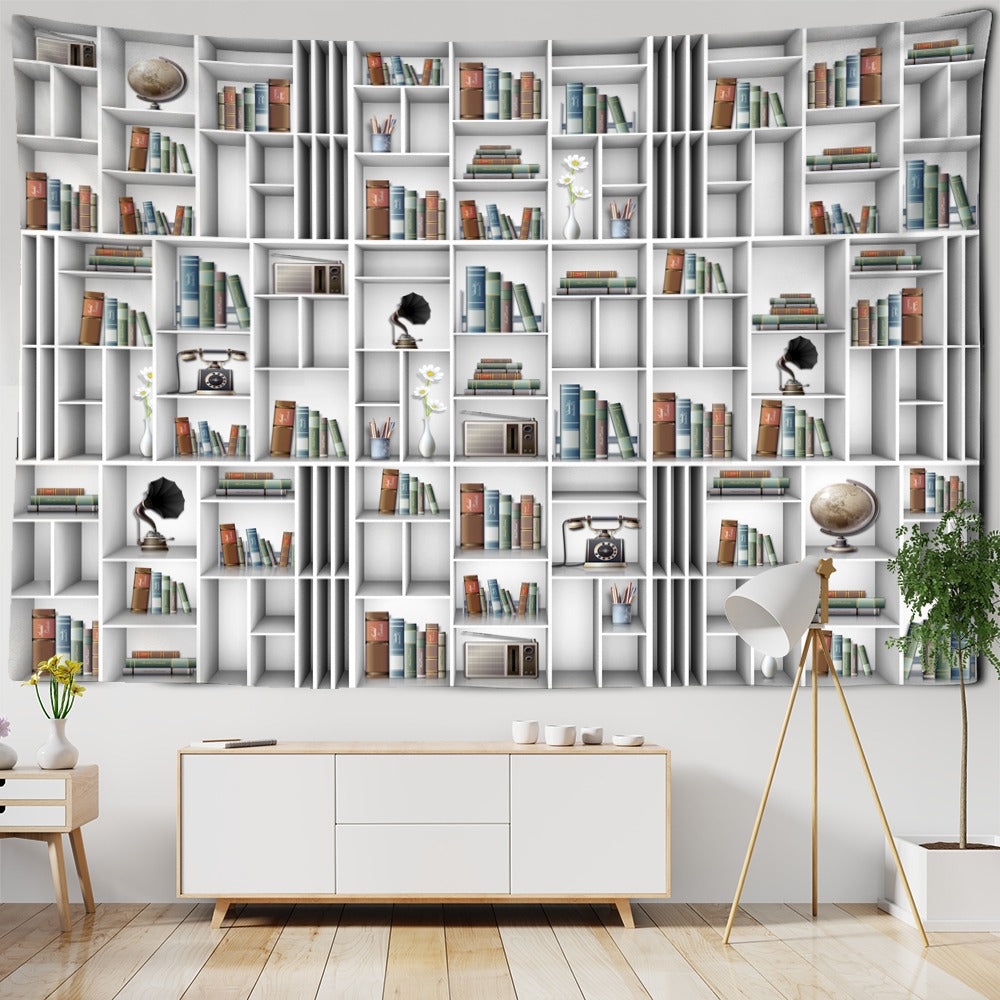 Bookshelf Tapestry Wall Hanging Tapis Cloth