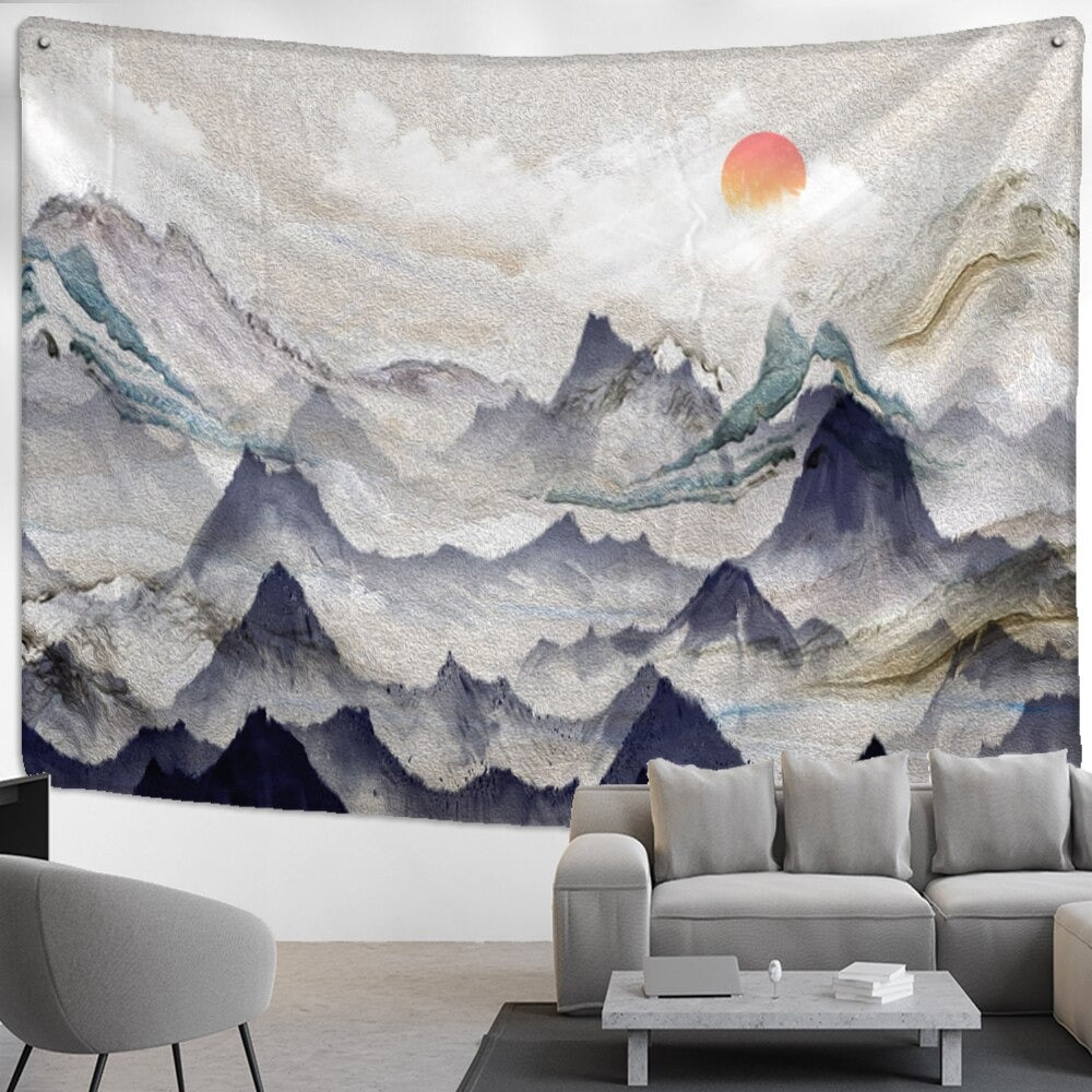 Moon Night View Tapestry Wall Hanging Tapis Cloth