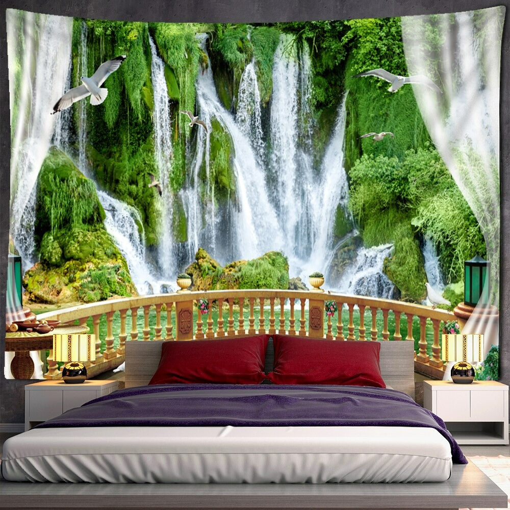 Blue Sky Clouds Tapestry Wall Hanging Tapis Cloth