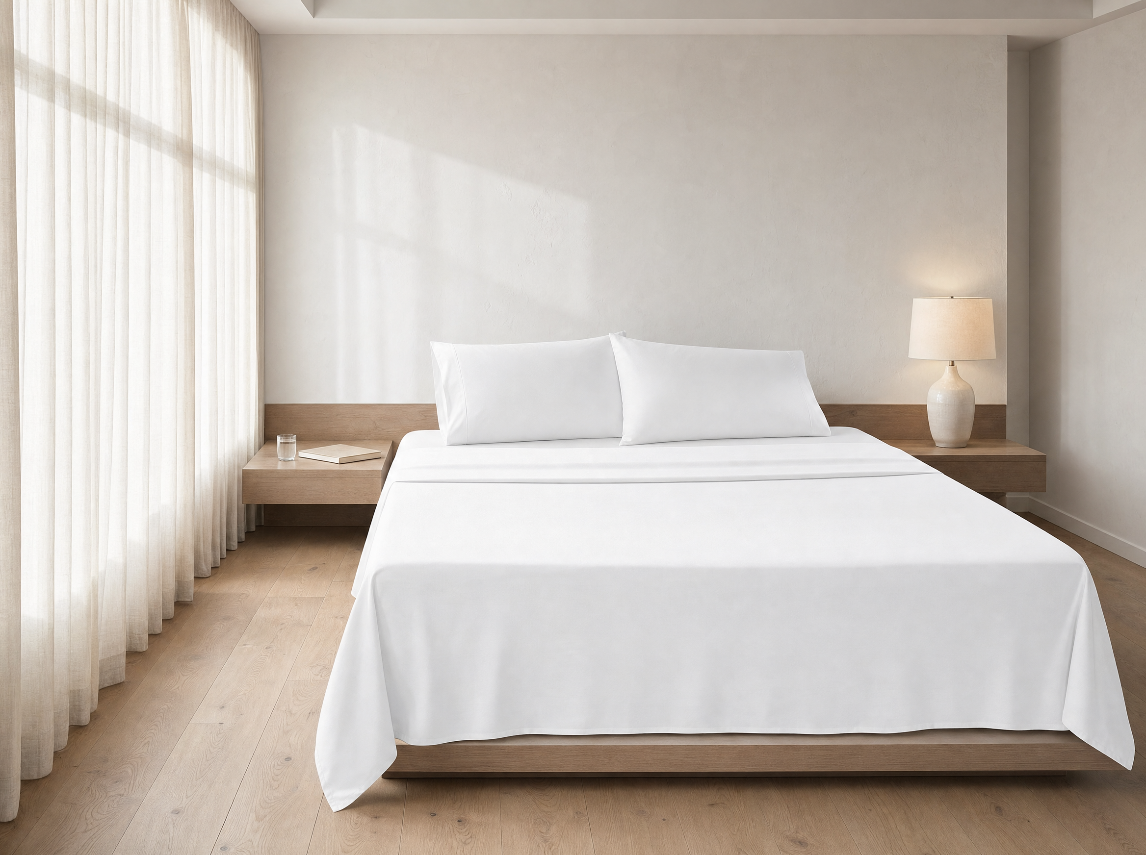 Miracle Weave Cooling Bed Sheet Set shown at full bedroom scale