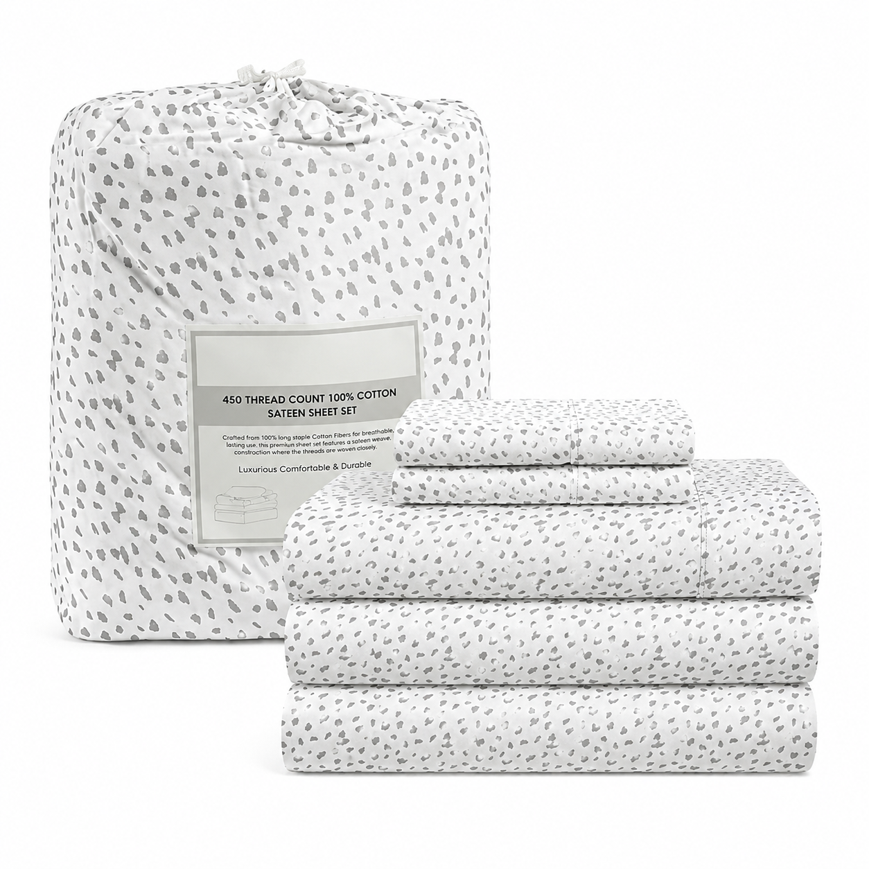 Lightweight Bed Sheet Set With Deep Pocket Fitted Sheet And 2 Pillowcases