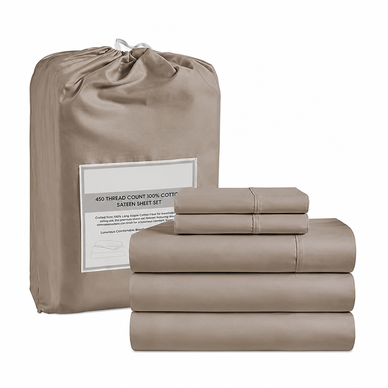 Lightweight Bed Sheet Set With Deep Pocket Fitted Sheet And 2 Pillowcases