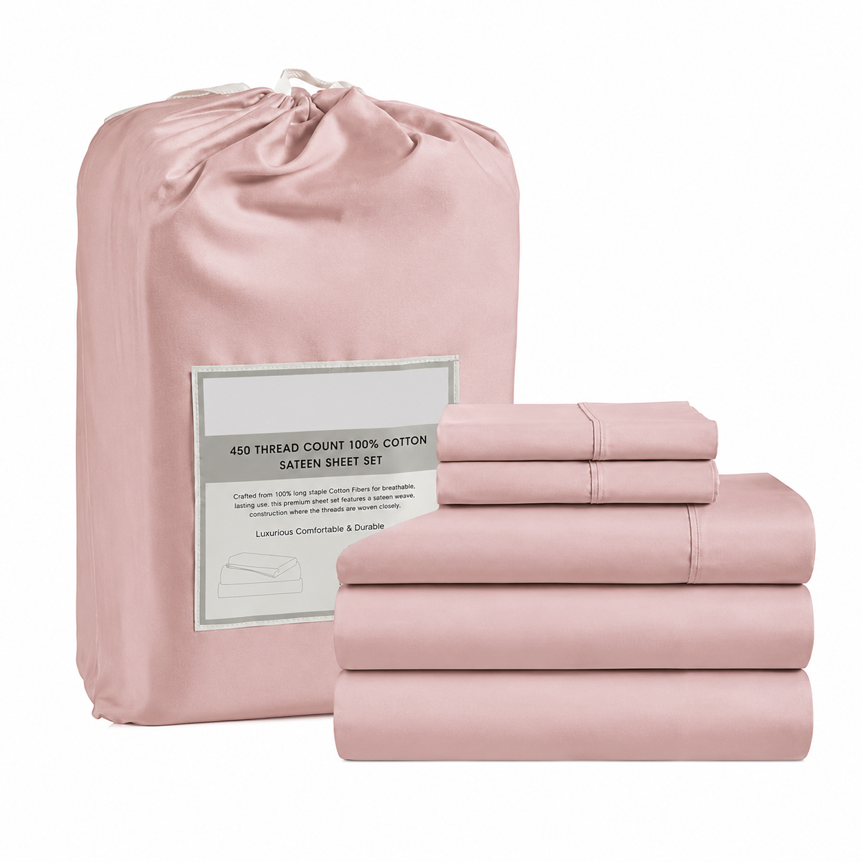 Lightweight Bed Sheet Set With Deep Pocket Fitted Sheet And 2 Pillowcases