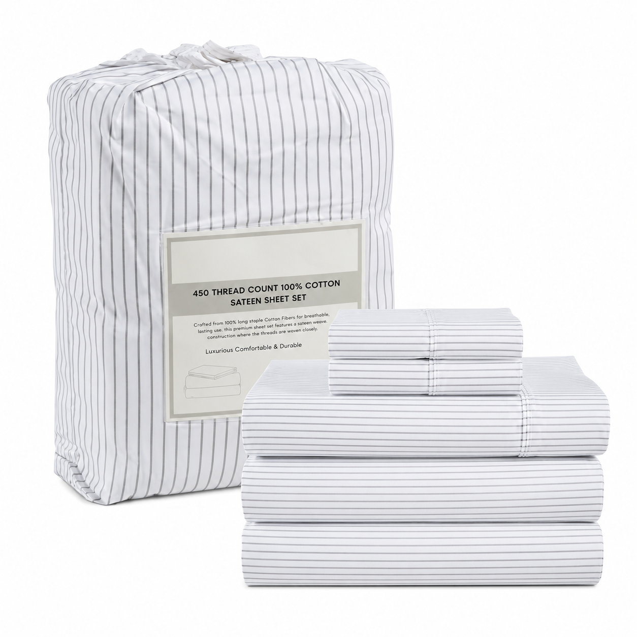 Lightweight Bed Sheet Set With Deep Pocket Fitted Sheet And 2 Pillowcases