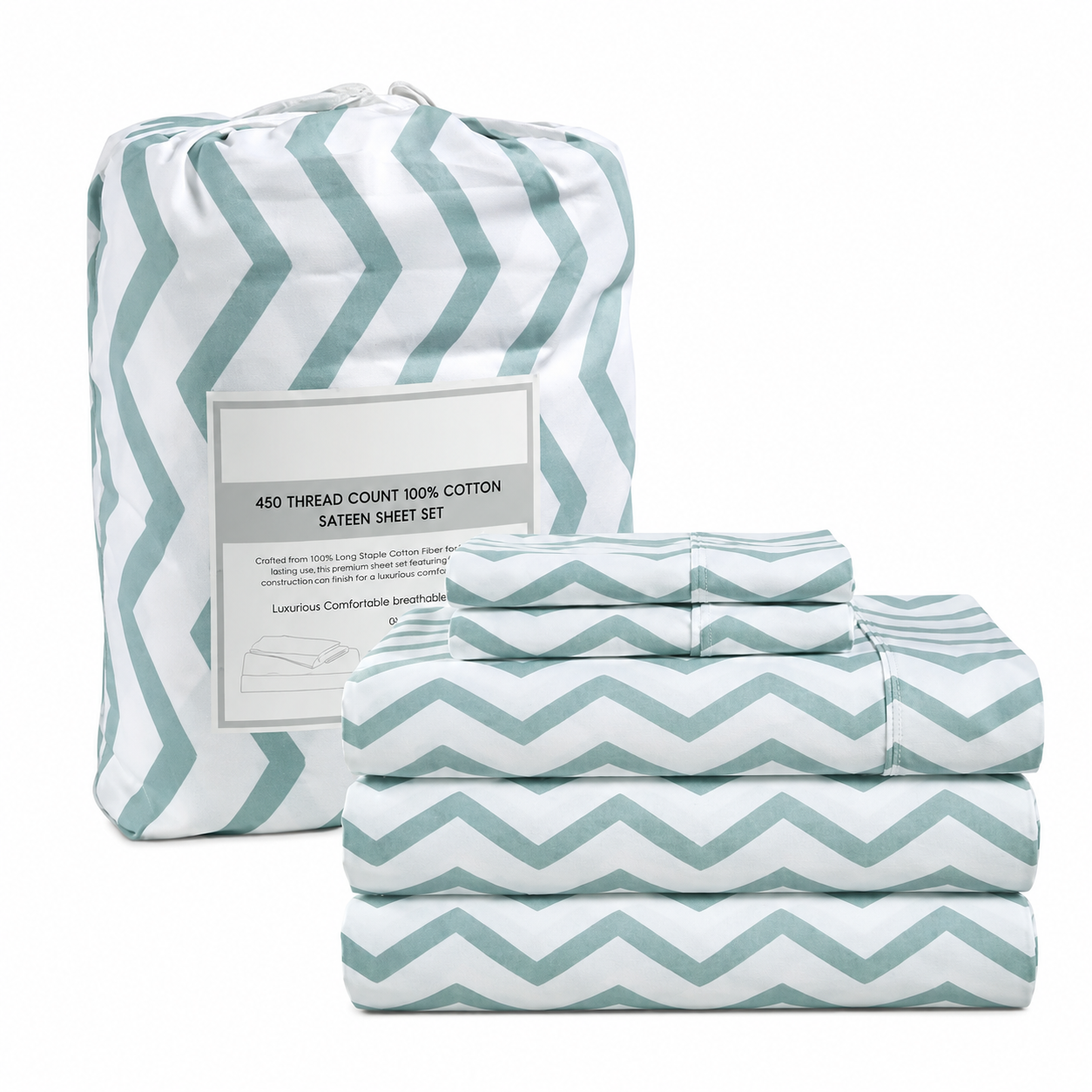 Lightweight Bed Sheet Set With Deep Pocket Fitted Sheet And 2 Pillowcases