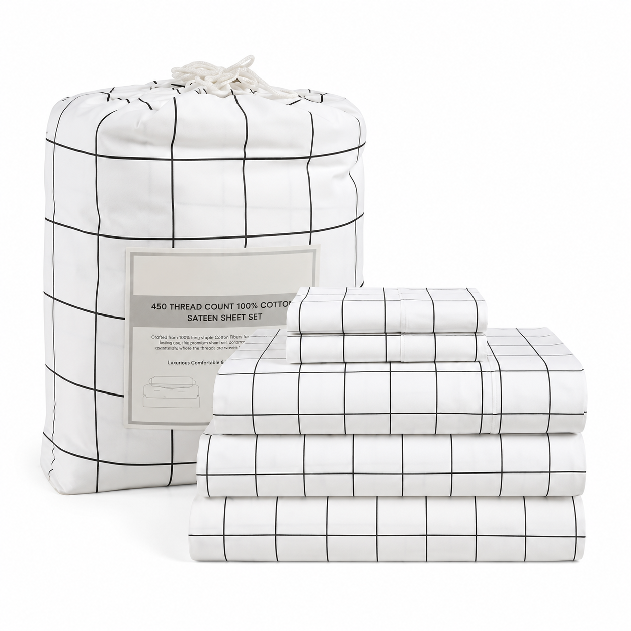 Lightweight Bed Sheet Set With Deep Pocket Fitted Sheet And 2 Pillowcases