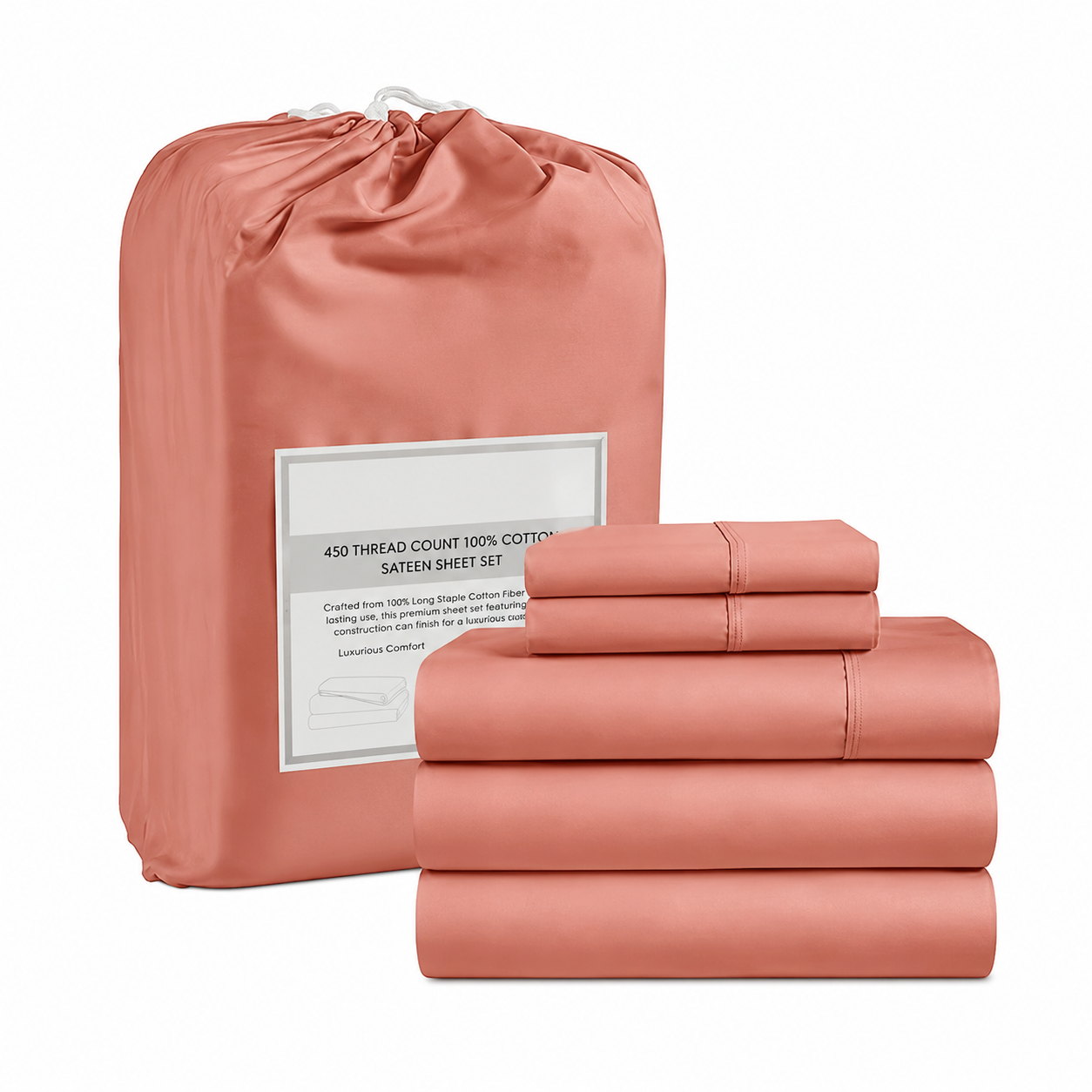 Lightweight Bed Sheet Set With Deep Pocket Fitted Sheet And 2 Pillowcases