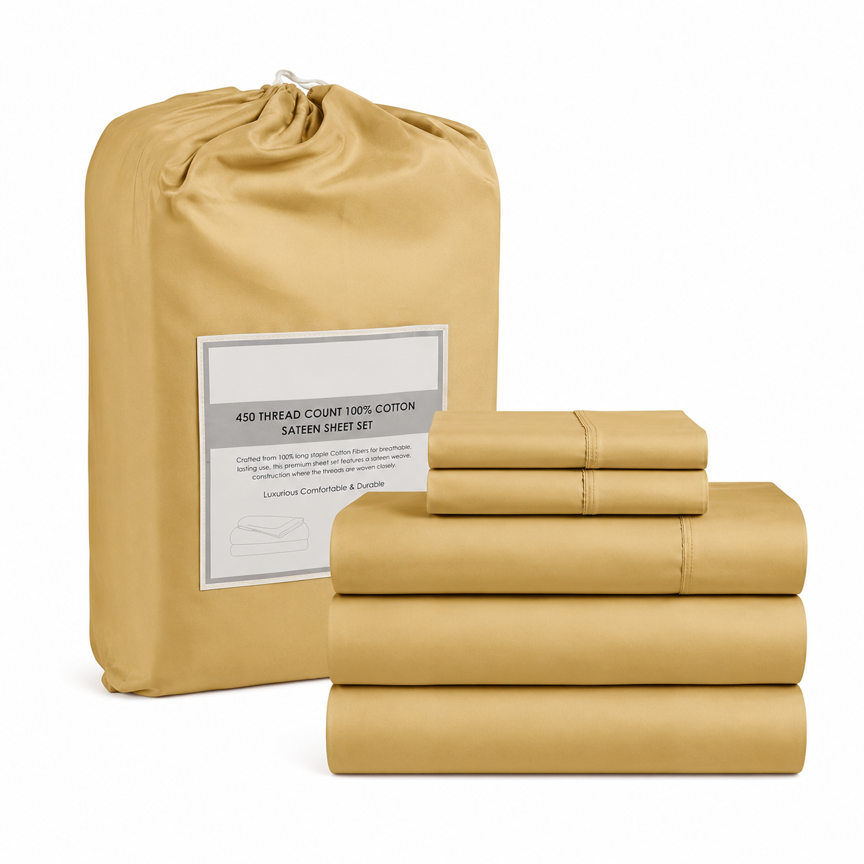 Lightweight Bed Sheet Set With Deep Pocket Fitted Sheet And 2 Pillowcases